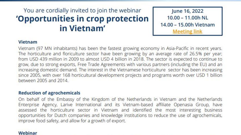 Opportunities in crop protection in Vietnam