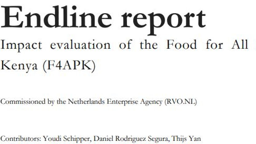 Endline report: Impact evaluation of the Food for All Project in  Kenya (F4APK)
